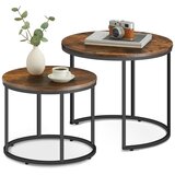  Set okruglih stolića u rustikalnom stilu - 2 komada | shoptok.hr