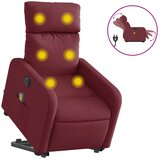  Električni masažni naslonjač na podizanje od tkanine boja vina | shoptok.hr