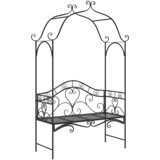  Vrtna klupa Crna 121 x 48 x 200 cm Čelik | shoptok.hr