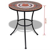 Bistro 3-dijelni bistro set s keramičkim pločicama terakota-bijeli | shoptok.hr
