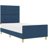  Krevetna konstrukcija s uzglavljem Plava 100 x 200 cm tkanina | Eponuda.ba