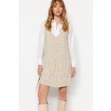 Trendyol Stone Mini Sweater With Braided Hairstyles | Shoptok.si