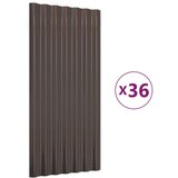 vidaXL Krovni paneli 36 kom od čelika obloženog prahom smeđi 80x36 cm | shoptok.hr