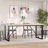  Blagovaonski stol O-oblika 200x100x75 cm od borovine i željeza | shoptok.hr