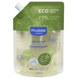 Mustela® BIO gel za umivanje za telo in lase za otroke od rojstva nadomestno polnilo 400 ml | Shoptok.si