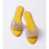 Gemre Yellow flip-flops adorned with rhinestones Guilmette | Shoptok.si