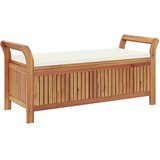  Vrtna klupa za pohranu s jastukom 126 cm masivno bagremovo drvo | shoptok.hr