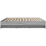 vidaXL Posteljni okvir siva sonoma 200x200 cm inženirski les | Shoptok.si