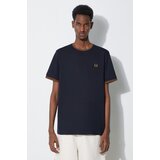 Fred Perry Pamučna majica Twin Tipped T-Shirt za muškarce, boja: tamno plava, s aplikacijom, M1588.M68 | shoptok.hr