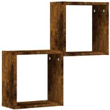 vidaXL Stenske police kockaste 2 kosa dimljeni hrast 30x15x30 cm | Shoptok.si