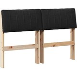 vidaXL Tapecirano vzglavje Črna 120 cm Masivno borovo les | Shoptok.si