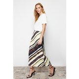 Trendyol Multi Color Satin Patterned Midi Length Woven Skirt Cene