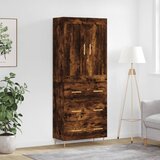 vidaXL Visoka komoda dimljeni hrast 69 5x34x180 cm konstruiranog drva | shoptok.hr