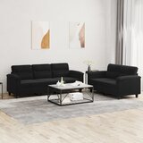 vidaXL 2-dijelni set sofa s jastucima crni od mikrovlakana Cijene