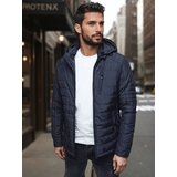 DStreet Kurtka męska pikowana z kapturem granatowa | Shoptok.si