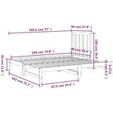  Izvlečna dnevna postelja bela 2x(90x190) cm trdna borovina, (20727281) | Shoptok.si