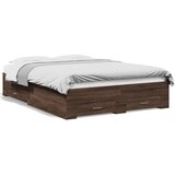 Furnova Posteljni okvir s predali rjavi hrast 120x190 cm inž. les, (21942031) | Shoptok.si