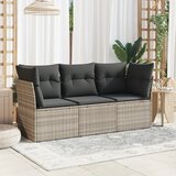 Maison Chic Seti vrtnega pohištva - Vrtna garnitura - Vrtni pohištvo set 3-delna z blazinami siv poli ratan, (21810659) | Shoptok.si