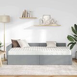  Kotni okvir postelje z matrico Drugo 2 pcs Svetlo siva blago, (5000123251) | Shoptok.si