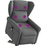 vidaXL Masažni naslonjač na podizanje od tkanine tamnosivi | shoptok.hr
