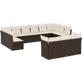 Maison Chic Seti vrtnega pohištva - Vrtna garnitura - Vrtni pohištvo set 13-delna z blazinami rjav poli ratan, (21809878) | Shoptok.si