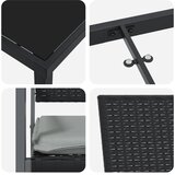  Vrtni set za objed 3 pcs Crna i svijetlo siva PE ratan | shoptok.hr