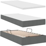  LED krevet za pohranu s madracem Tamnosiva 90 x 190 cm Tkanina | shoptok.hr