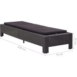 Poli Ležalnik z blazino črn poli ratan | Shoptok.si