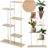 springos stalak za cvijeće sa 6 razina, metal i MDF, 60 x 20 x 113 cm, bijeli | shoptok.hr