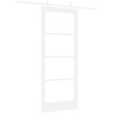  Klizna vrata Bijelo 83 x 202 cm Masivna borovina i staklo | shoptok.hr
