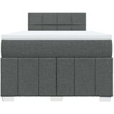 vidaXL Box spring postelja z vzmetnico temno siva 120x190 cm blago | Shoptok.si