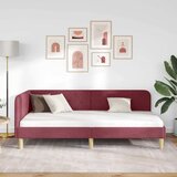  Kutni okvir kreveta Vinska crvena 90 x 190 cm tkanina | shoptok.hr