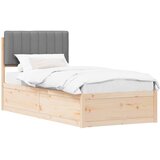  Krevetni okvir s tapiciranim uzglavljem Svijetlo siva Svjetlosiva 205.5 x 95.5 x 93 cm | Shoptok.si