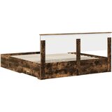  Konstrukcija postelje z vzglavjem Dimljeni oreh 200 x 200 cm, (5000103839) | Shoptok.si