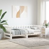vidaXL Izvlečna dnevna postelja bela 2x(90x190) cm trdna borovina | Shoptok.si
