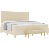  Krevet s opruga kutije s madracem Krema 200 x 200 cm tkanina | shoptok.hr
