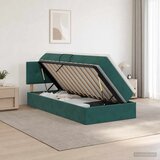 Krevet s od storage s uzglavljem Tamnozelena 90 x 200 cm Baršun Cijene