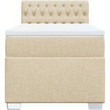  Krevet s oprugama i madracem krem 90 x 190 cm od tkanine | shoptok.hr