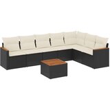  8-dijelni set vrtnih sofa od poliratana s jastucima crni | shoptok.hr