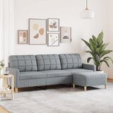  Trosjed s tabureom svjetlosivi 210 cm od tkanine | shoptok.hr