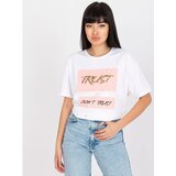 Fashion Hunters White oversize t-shirt with an application and a print | shoptok.hr
