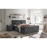 Esposa POSTELJA BOXSPRING 180 cm x 200 cm , tekstil, leseni material antracit Cene