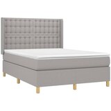  box spring s madracem LED svjetlosivi 140x190 cm tkanina | shoptok.hr