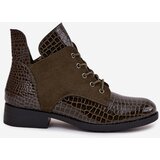 VINCEZA Patent Leather Women's Ankle Boots With Decorative Embossing Lined | Shoptok.si