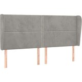  Uzglavlje s ušima svjetlosivo 183x23x118/128 cm baršunasto | shoptok.hr