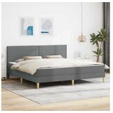 vidaXL Okvir kreveta s madracem Tamnosiva 180 x 200 cm Tkanina - Tamno siva 180 x 200 cm | shoptok.hr