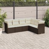 vidaXL 6-dijelni set vrtnih sofa od poliratana s jastucima smeđi Cijene
