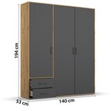 Modern Living Omara S Klasičnimi Vrati Voyager, Barva Hrasta, Siva | Shoptok.si