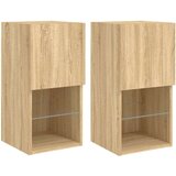 TV ormarići s LED svjetlima 2 kom boja hrasta 30 5x30x60 cm | shoptok.hr