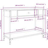  Konzolni stol boja hrasta 100 x 34 5 x 75 cm konstruirano drvo | shoptok.hr